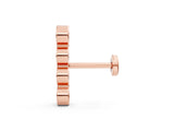 Rose gold Round Diamond Row Flatback Earring_1