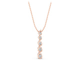 Rose gold Round Diamond S-Curve Prong Pendant_7