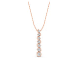 Rose gold Round Diamond S-Curve Prong Set Pendant_7