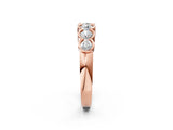 Rose gold Round Diamond Scalloped Bezel Set Eternity Band_6