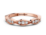 Rose gold Round Diamond Scalloped Pavé Eternity Band_21
