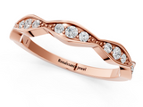 Rose gold Round Diamond Scalloped Pavé Eternity Band_22