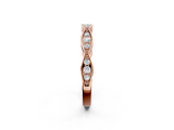Rose gold Round Diamond Scalloped Pavé Eternity Band_23