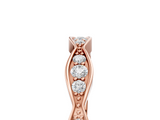 Rose gold Round Diamond Scalloped Pavé Eternity Band_26