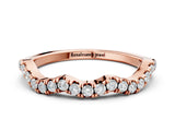 Rose gold Round Diamond Scalloped Pavé Wedding Band with Shared Prong Setting_4