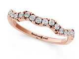 Rose gold Round Diamond Scalloped Pavé Wedding Band with Shared Prong Setting_5
