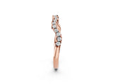 Rose gold Round Diamond Scalloped Pavé Wedding Band with Shared Prong Setting_6