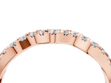 Rose gold Round Diamond Scalloped Pavé Wedding Band with Shared Prong Setting_8