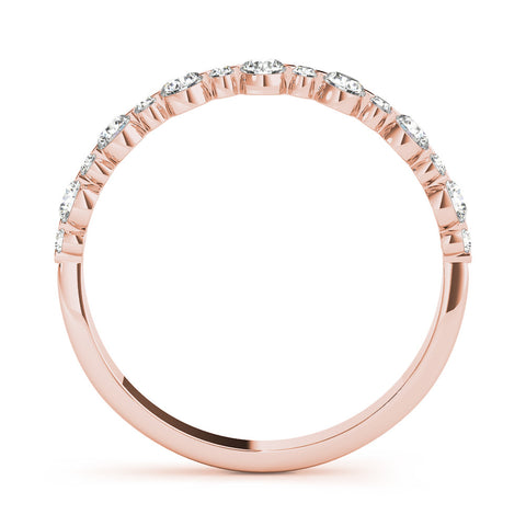 Rose gold Round Diamond Scalloped Prong Set Eternity Band 1