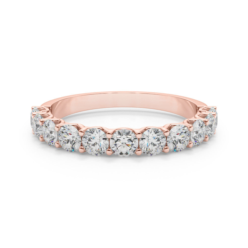 Rose gold Round Diamond Shared Prong Eternity Band 1