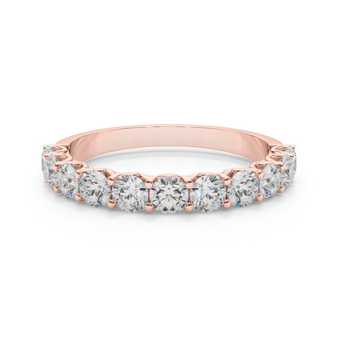 Rose gold Round Diamond Shared Prong Eternity Band 1