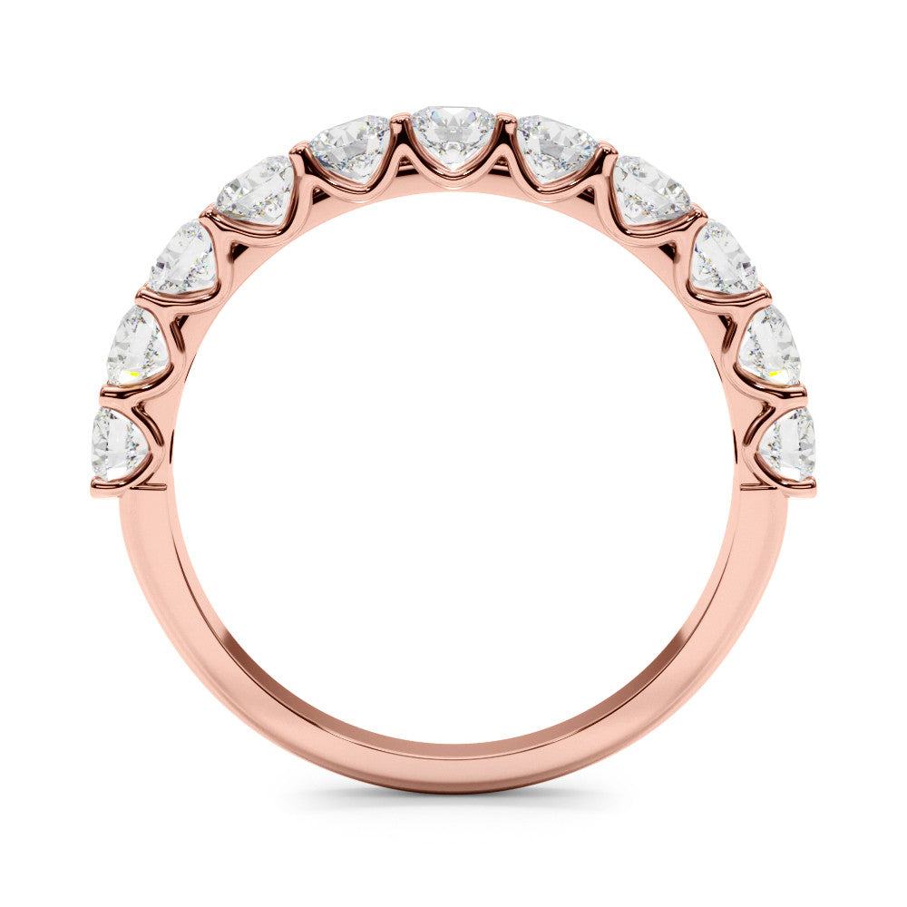 Rose gold Round Diamond Shared Prong Eternity Band 2