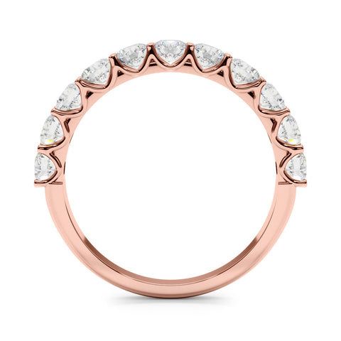 Rose gold Round Diamond Shared Prong Eternity Band 2