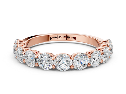 Rose gold Round Citrine Shared Prong Eternity Band