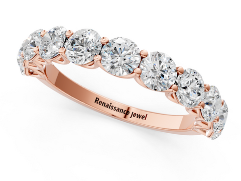 Rose gold Round Citrine Shared Prong Eternity Band