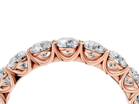 Rose gold Round Citrine Shared Prong Eternity Band