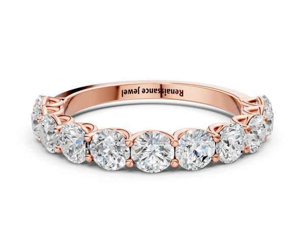 Rose gold Round Diamond Shared Prong Eternity Band