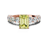 Rose gold Round Diamond Side Stone Engagement Ring with Six-Prong Setting_10