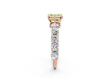 Rose gold Round Diamond Side Stone Engagement Ring with Six-Prong Setting_10