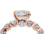 Rose gold Round Diamond Side Stone Engagement Ring with Six-Prong Setting_10