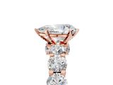 Rose gold Round Diamond Side Stone Engagement Ring with Six-Prong Setting_11