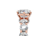 Rose gold Round Diamond Side Stone Engagement Ring with Six-Prong Setting_11