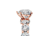 Rose gold Round Diamond Side Stone Engagement Ring with Six-Prong Setting_11