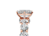 Rose gold Round Diamond Side Stone Engagement Ring with Six-Prong Setting_11