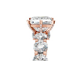 Rose gold Round Diamond Side Stone Engagement Ring with Six-Prong Setting_11
