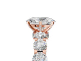 Rose gold Round Diamond Side Stone Engagement Ring with Six-Prong Setting_11