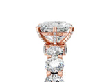 Rose gold Round Diamond Side Stone Engagement Ring with Six-Prong Setting_11
