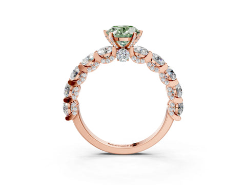 Rose gold Round Diamond Side Stone Engagement Ring with Six-Prong Setting_13