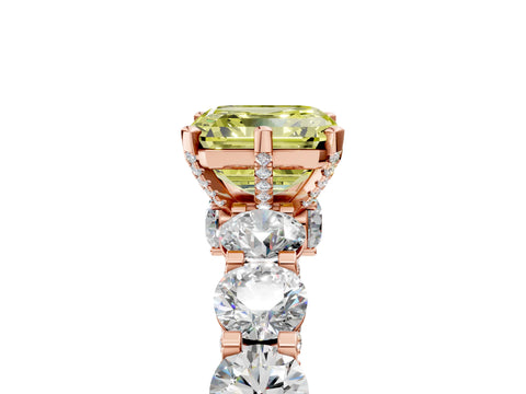 Rose gold Round Diamond Side Stone Engagement Ring with Six-Prong Setting_13