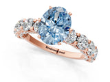 Rose gold Round Diamond Side Stone Engagement Ring with Six-Prong Setting_13