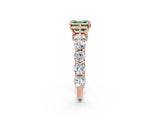 Rose gold Round Diamond Side Stone Engagement Ring with Six-Prong Setting_14