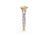 Rose gold Round Diamond Side Stone Engagement Ring with Six-Prong Setting_14