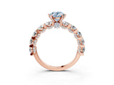 Rose gold Round Diamond Side Stone Engagement Ring with Six-Prong Setting_15