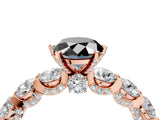 Rose gold Round Diamond Side Stone Engagement Ring with Six-Prong Setting_15