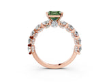 Rose gold Round Diamond Side Stone Engagement Ring with Six-Prong Setting_15