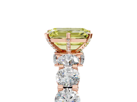 Rose gold Round Diamond Side Stone Engagement Ring with Six-Prong Setting_15