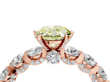 Rose gold Round Diamond Side Stone Engagement Ring with Six-Prong Setting_16