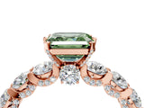 Rose gold Round Diamond Side Stone Engagement Ring with Six-Prong Setting_16