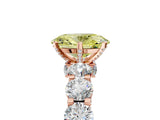 Rose gold Round Diamond Side Stone Engagement Ring with Six-Prong Setting_17