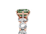 Rose gold Round Diamond Side Stone Engagement Ring with Six-Prong Setting_17