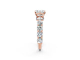 Rose gold Round Diamond Side Stone Engagement Ring with Six-Prong Setting_17