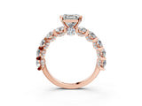 Rose gold Round Diamond Side Stone Engagement Ring with Six-Prong Setting_18