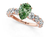 Rose gold Round Diamond Side Stone Engagement Ring with Six-Prong Setting_1