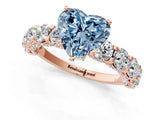 Rose gold Round Diamond Side Stone Engagement Ring with Six-Prong Setting_1