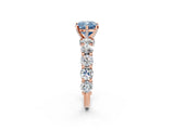 Rose gold Round Diamond Side Stone Engagement Ring with Six-Prong Setting_2