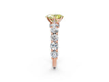 Rose gold Round Diamond Side Stone Engagement Ring with Six-Prong Setting_20